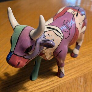 CowParade Ceramic "Cowmedy and Tragedy " Figurine